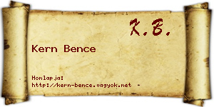Kern Bence névjegykártya